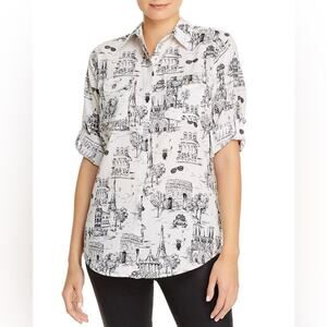 Karl Lagerfeld Paris Parisian City Scape Long-Sleeve Button-Up Shirt